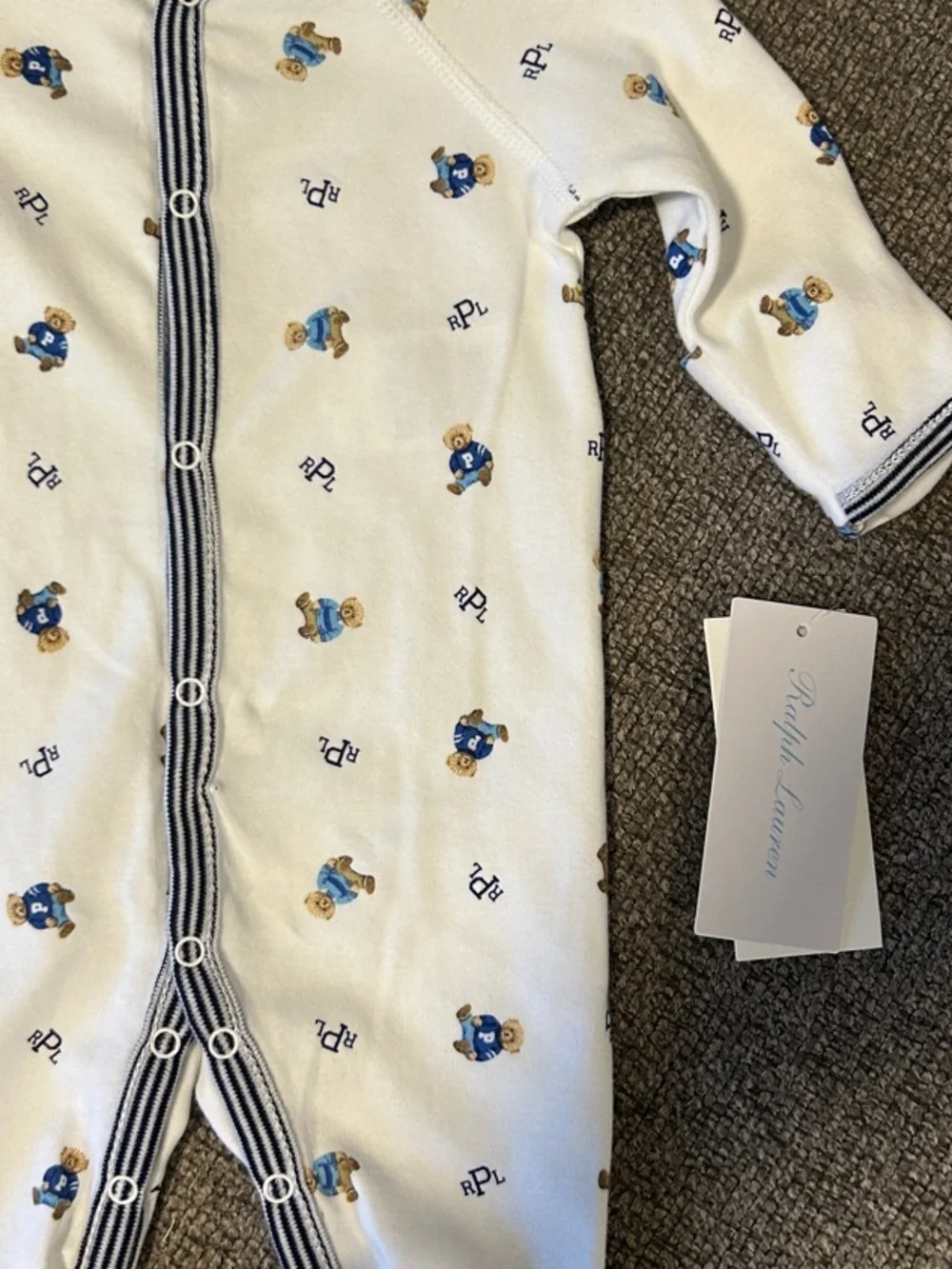 Polo Ralph Lauren Baby Boys Bear Cotton Footed Coverall 50%OFF SEND OFFER